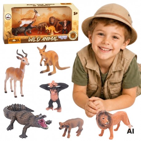WOOPIE Zestaw Figurek Dzikich Zwierząt Safari 6 el.