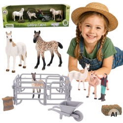 WOOPIE Zestaw Figurek Farma Konie Mały Farmer 11 el. Akcesoria