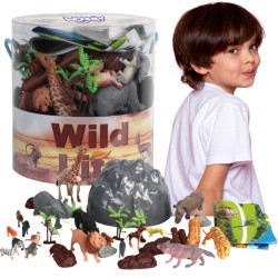 WOOPIE Zestaw Figurki Zwierzęta Safari 34 szt.