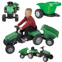 WOOPIE Traktor MAX na pedały z przyczepą zielony