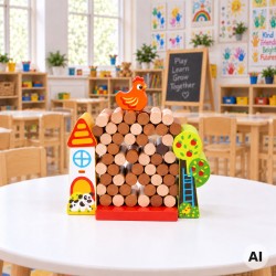 TOOKY TOY Gra Jenga Drewniana Farma