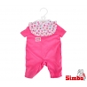 Simba Ubranko dla lalki New Born Baby różowe + pieluszka grzechotka Gratis