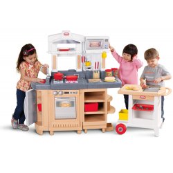 LITTLE TIKES Duża Elektroniczna Kuchnia Obracana z wózkiem grillem 30 akc.