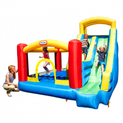 Little Tikes Dmuchany Plac zabaw Giant Slide ze wspinaczką i zjeżdżalnią