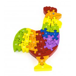Drewniana układanka Puzzle Kogucik 3D Viga Toys