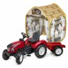 Traktor na pedały Falk Garden Master z przyczepką w zestawie z namiotem