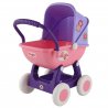 Duży wózek gondola dla lalek 43cm Wader QT Arina fioletowo różowy