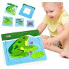 Puzzle drewniane Viga Toys Jak rośnie Żabka 4 Obrazki 21 Elementów