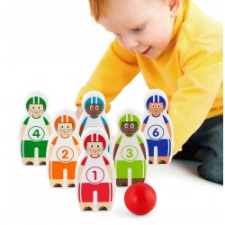 Drewniane kręgle piłkarzyki Baseball Viga Toys