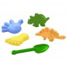 Zestaw Piaskowy 4 foremki Dinozaur + łopatka