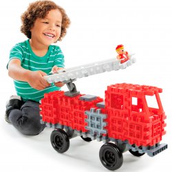 Klocki Wafle 76 Elementów Zestaw Wóz Strażacki Little Tikes