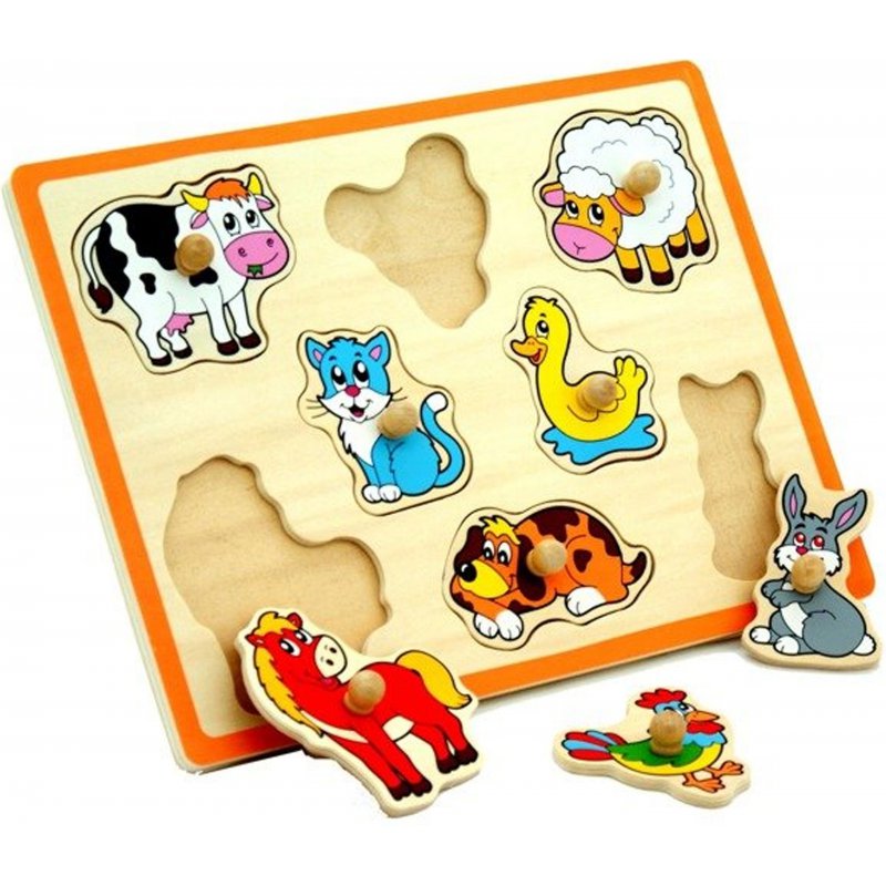 Drewniane Puzzle Zwierzęta z Farmy Układanka Viga Toys