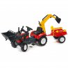 FALK Traktor RANCH czerwony z łyżką, ładowarką i przyczepą do piasku