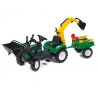 FALK Traktor RANCH zielony z łyżką, ładowarką i przyczepą do piasku