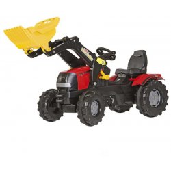 Rolly Toys Duży Traktor Case Puma na pedały nakładka wyciszająca + łyżka
