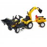 FALK Traktor na Pedały 2 łyżki Ciągnik Koparka Przyczepa + Akcesoria