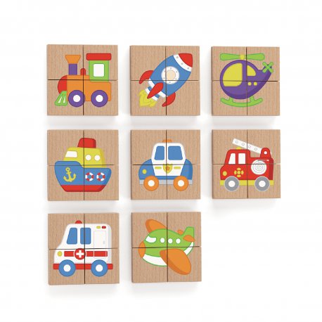 Układanka Drewniana Puzzle Owady 4 Klocki 6 Obrazków Viga Toys