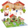 Zestaw Viga Toys Drewniana Farma dla Zwierząt 3D + Dwupiętrowa Farma Zagroda Zwierzęta