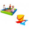 Zestaw BIG Duża Piaskownica SANDPIT Pokrowiec Foremki + Wiaderko, Łopatki, Grabki