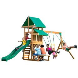 Drewniany plac zabaw Step 2 Belmont 6w1 zjeżdżalnia piaskownica Backyard Discovery