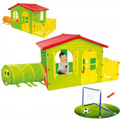 Domek Ogrodowy z Ogródkiem i Tunelem Gąsienicą Mochtoys + Bramka Piłkarska GRATIS