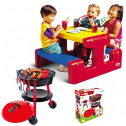 Stolik Piknikowy Little Tikes + Grill ogrodowy dla dzieci z 25 Akc.
