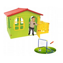 MOCHTOYS Domek ogrodowy z płotkiem+ Gratis Bramka Piłkarska WOOPIE