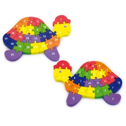 Puzzle 3D do nauki alfabetu i liczenia Żółw Viga