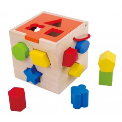 TOOKY TOY Drewniany Sorter Kształtów Kostka Edukacyjna