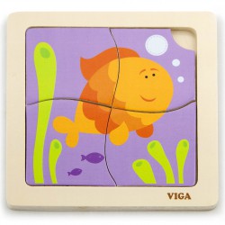 VIGA Poręczne Drewniane Puzzle Pszczoła