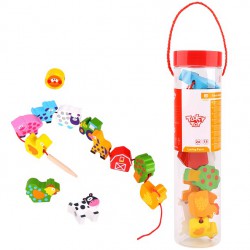 TOOKY TOY Zwierzęta z Farmy do Nawlekania