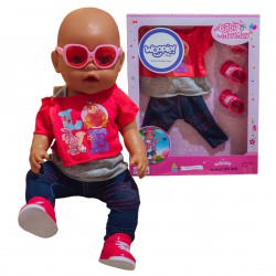 WOOPIE ROYAL Modne Ubranko dla Lalki LOVE Okulary Buciki 43-46 cm