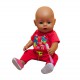 WOOPIE Ubranko Piżamka HAPPY Różowa dla Lalki 43-46 cm