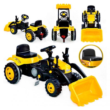 WOOPIE Ogromny Traktor Na Pedały Spychacz Żółty