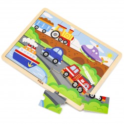 VIGA Drewniane Puzzle Plac Zabaw 16 elementów