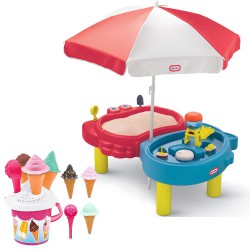 LITTLE TIKES Piaskownica Stół Wodny 2w1 + Wiaderko z Lodami Woopie