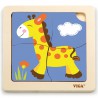 VIGA Poręczne Drewniane Puzzle Żyrafa 4 elementy