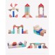WOOPIE Drewniane Klocki Edukacyjne Zestaw Zbuduj Miasto Puzzle 135 el.