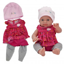 WOOPIE Ubranko dla Lalki Diamentowy Zestaw Sukienka Czapeczka Legginsy 43-46 cm