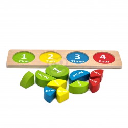 TOOKY TOY Drewniane Puzzle Edukacyjne Okrągłe Nauka Ułamków Matematyki