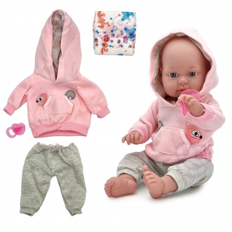 WOOPIE Ubranko dla Lalki Mega Zestaw Wiewiórka Bluza Spodenki Smoczek Pielucha 43 cm