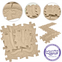 WOOPIE Mata Sensoryczna Ortopedyczna Puzzle Wąż Beżowy 6 el.