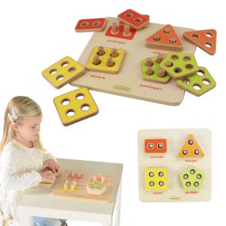 MASTERKIDZ Drewniany Sorter Kształt&oacute;w Figury Geometryczne Liczenie Montessori