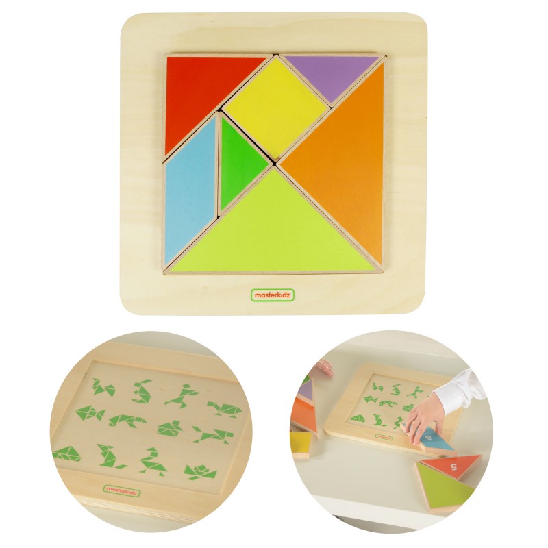 MASTERKIDZ Puzzle Edukacyjne Układanka Tangram Liczby Montessori