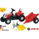 Rolly Toys KID Traktor na pedały STEYR czerwony z łyżką i przyczepą