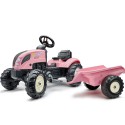 FALK Traktor Country Star Różowy na Pedały + Przyczepka i Klakson 2-5Lat.