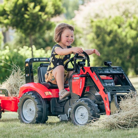 FALK Traktor na pedały Case LRX1130 z łyżką i przyczepą