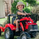 FALK Traktor na Pedały Valtra S4 Bordowy z Przyczepą 3-7 lat