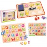 TOOKY TOY Zestaw Montessori Stempelki + Puzzle Alfabet dla Dzieci