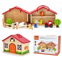 Farma drewniana Viga Toys dwupiętrowy budynek gospodarczy